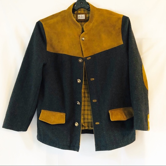 Daller Other - Vintage men’s wool and suede button field jacket